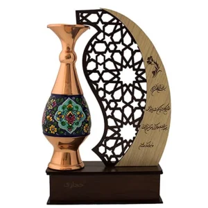 چند نمونه از هنرهای دستی ساده اما درآمدزا 6 تندیس گلدان مس و نقاشی 20 سانتی طرح مهر و ماه