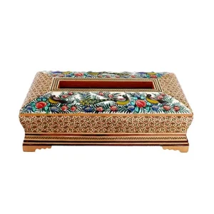 مینا کاری روی سفال ، تاریخچه و انواع آن 10 جا دستمال کاغذی خاتم کاری